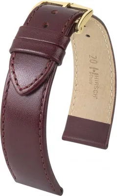 Produktbild von HIRSCH Osiris- unstrukturiertes Leder vom Rind (Länge: L (120mm / 80mm) / Anstoßbreite: 20 (zu 18) / Schließe: Edelstahl (Silber) / Sonderanfertigung*: nein / Farbe / Naht: Braun matt / Braun / Polsterung (Ansatz / Schließe) in mm: 3,0 mm / 2,0 mm)