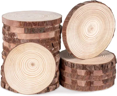 Produktbild von Set mit 20 unbehandelten Holzscheiben zur Dekoration