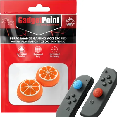 Produktbild von Thumbgrips - Thumb Grips voor Nintendo Switch Joy-Con Controllers - Gaming Thumbgrips - Performance Anti-Slip Thumbsticks - Bescherming Accessoires - Fruit - Oranje -