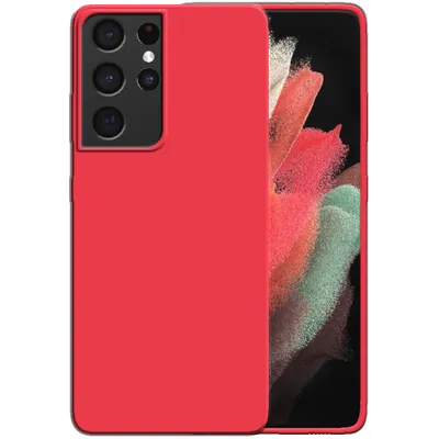 Image de Smartphonica Étui en silicone pour Samsung Galaxy S21 Étui ultra avec intérieur souple - Rouge