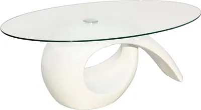 Produktbild von vidaXL Couchtisch mit Ovaler Glasplatte Hochglanz Weiß