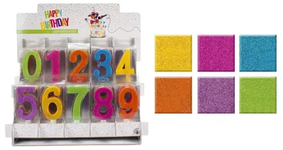 Zdjęcie produktu dla Świeczka Cyfra 0 Brokat Maxi 9,5Cm A40