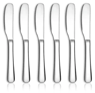 Buttermesser-Set 6er, Edelstahl, Butterstreicher, silber