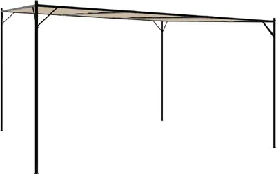 Immagine prodotto di vidaXL Pavilion Beige 4x4 m 180 g/m² tessuto e acciaio