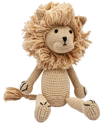 Produktbild von Handgestrickter Löwe Lionel gehäkelt Spielzeug 32 cm aus Baumwolle