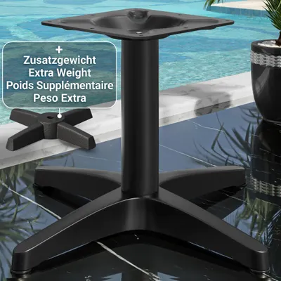 Produktbild von BARCELONA | Bistro Lounge Tischgestell | Höhe: 40 cm | Fuß: Ø 66 cm | Schwarz | Zusatzgewicht | Tischgestell Aluminium, Gastro Tischgestell
