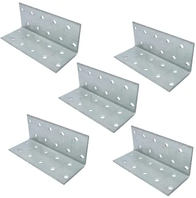 Immagine prodotto di Piastre forate per giunti ad angolo 40x40x100x2 mm - Staffe di rinforzo in acciaio zincato