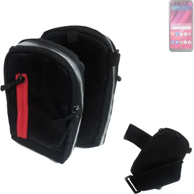 Produktbild von K-S-Trade Outdoor Gürteltasche Holster Umhängetasche kompatibel mit BLU View 4 schwarz Handy Tasche Case travelbag Schutz Hülle Handy Hülle