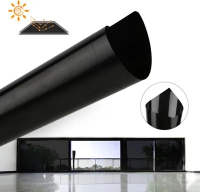 Produktbild von Fiqops Spiegelfolie Fensterfolie 90x200cm Sichtschutzfolie Sonnenschutzfolie Statisch Haftende Folie Fenster Schwarz