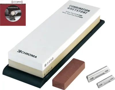 Produktbild von Chroma Schleifstein Körnung 3000/8000 + Schleifhilfe + Schleifanleitung
