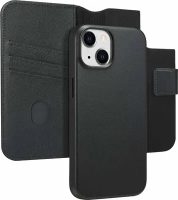 Image de Accezz Bibliothèque en cuir 2-en-1 avec MagSafe pour Apple iPhone 14 - Noir Onyx