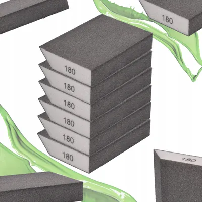 Imagen del producto de ToolSpace: Juego de 6 esponjas abrasivas desgastadas, grano P180