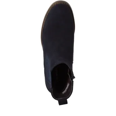 Produktbild von Tamaris Damen Stiefelette Leder Reißverschluss Chelsea Boot Blockabsatz 1-25007-43, Größe:40 EU, Farbe:Blau