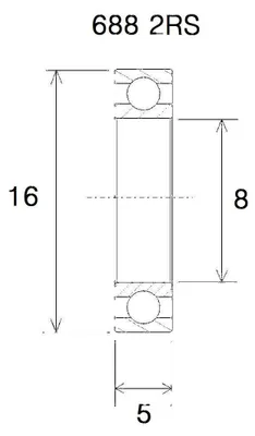 Image de Roulement B5 8X16X5 Mm