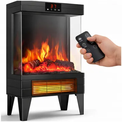 Zdjęcie produktu dla Kominek Elektryczny Wolnostojący z Funkcją Grzania Termowentylator 2000W