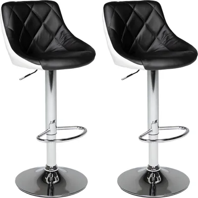 Image de Lot de 2 tabourets de bar noir et blanc JASPER