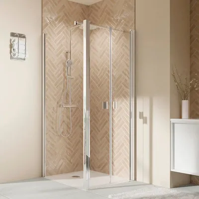 Produktbild von Seitenwand für Pendeltür BREUER Elana 2.0 90 x 200 cm Profil eckig silber Klarglas Seitenwandanschlag links
