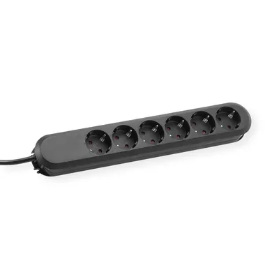 Produktbild von BACHMANN SMART Steckdosenleiste 6x Schutzkontakt, schwarz, 1,5 m