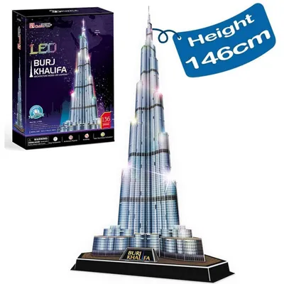 Produktbild von 3D Puzzle LED Dubai Burj Khalifa 136 Teile