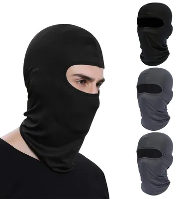 Productafbeelding van Beschermende muts/balaclava met UV-bescherming, gezichtsmaskers, 4 stuks, zwart, grijs, winddicht, multifunctioneel, geschikt voor buitensporten