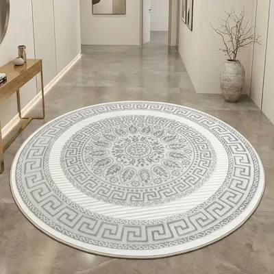 Immagine prodotto di Tappeto dal fascino orientale | lussuoso | grigio antracite Dimensioni - 160 cm rotondo