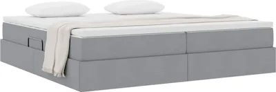 Produktbild von Stabli Aufbewahrungsbett mit Matratze Hellgrau 200 x 200cm Polyester - DE562658 - Klassische BettenJugendbett Tagesbett