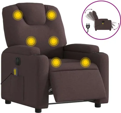 Produktbild von vidaXL Massagesessel Elektrisch Dunkelbraun Stoff