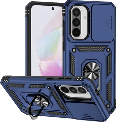 Produktbild von Samsung Galaxy A36 / A56 Hülle - Coverup Armor Ring Ständer Back Cover mit Kamera Schutz - Blau