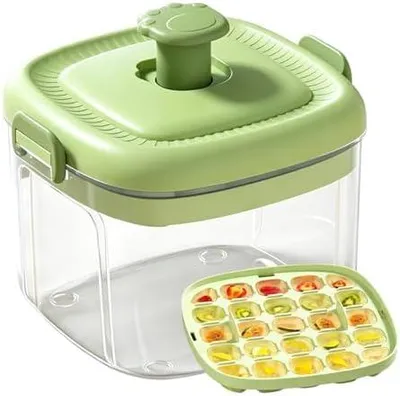 Produktbild von Set aus 2 Eiswürfelformen – Tragbare & leicht lösbare Schalen: Eiswürfelformen mit Ausdrückfunktion (auslaufsicheres Design), Eisbereiter aus Silikon – Ideal für die heimische Küche & Aufbewahrung im Kühlschrank
