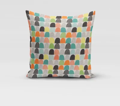 Produktbild von SCHÖNER LEBEN. Kissenhülle wollweiß mit abstrakten Hügeln bunt Größe 80x80cm (HxB) 80x80cm (HxB) Größe