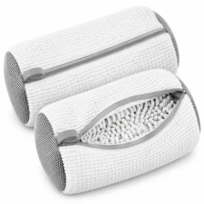 Zdjęcie produktu dla 2-częściowa torba do prania butów Premium Edition 2025 do pralki, torba do prania butów sneakersowych z puchem czyszczącym 360° i zamkiem błyskawicznym.