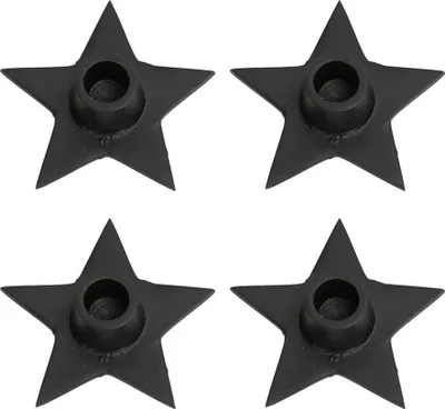 Produktbild von 4tlg. Kerzenhalter VIER STERNE schwarz aus Metall sternförmig D12cm Advent