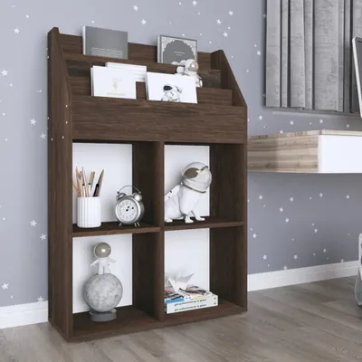 Immagine prodotto di The Living Store Libreria per bambini in rovere fumé 71x30x114 cm in truciolato
