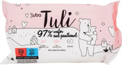 Productafbeelding van Tuli babydoekjes met 97% water en panthenol, 60 stuks
