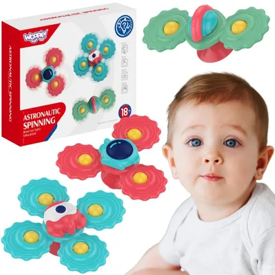 Obrázok produktu pre Kúsacie krúžky Woopie Baby Spinner s prísavkou, sada 3 ks