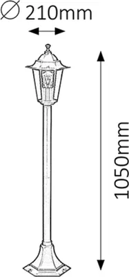 Produktbild von Rabalux 8210 Außenstehleuchte Velence, E27, schwarz, rund, Klassisch, ø210mm