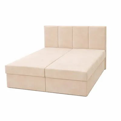Produktbild von Kontinentalbett DREAM1 Beige, Premium-Komfort für Ihr Schlafzimmer mit 2 Bettkasten, Bonell-Federkern Matratze und Topper, 160 x 200 cm