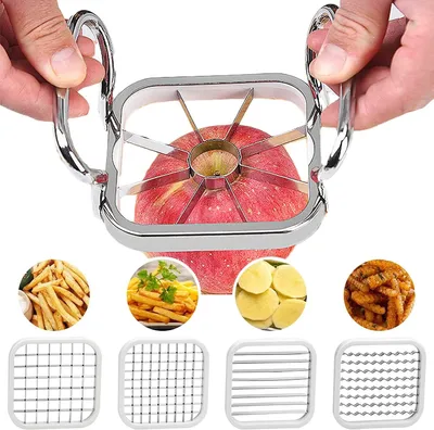 Immagine prodotto di Tagliapomoli - Utile tagliapunti - Taglio efficiente - Argento - Per tagliare frutta e verdura - Perfetto per la cucina - Acciaio inossidabile...