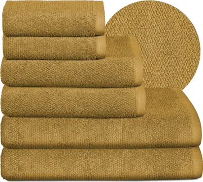 Produktbild von BEAUTEX Handtuch-Set Premium Frottier Sets, 100% Baumwolle 550g/m²GoldSet: 2 Gäste-, 2 Hand-, 2 Badetücher