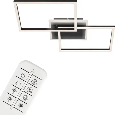 Produktbild von LED Deckenleuchte CCT Dimmbar Fernbedienung Timer 40W schwarz Metall Briloner