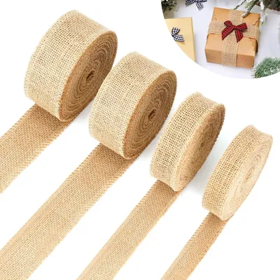 Productafbeelding van Famanu Jute-lint set, 4 rollen, 2,5/3/4/5 cm x 10 m - Natuurlijk decoratietape