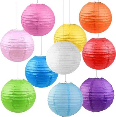 Produktbild von Famanu Papierlaternen Set 10 Stück - 30 cm bunt