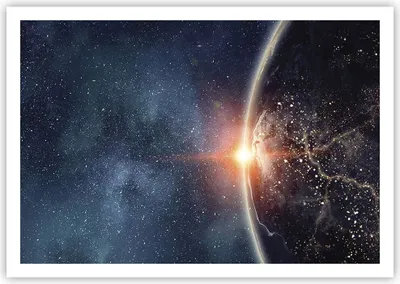 Produktbild von Poster - Poster ohne Rahmen - Kosmos Erde Sonne - 100x70 cm - Wand Bild - Wanddeko - Wandbilder - Kunstposter - Wandposter - Bilder - Kunstdruck - Wanddekoration - Wandbild - P2XAA100x70-4343