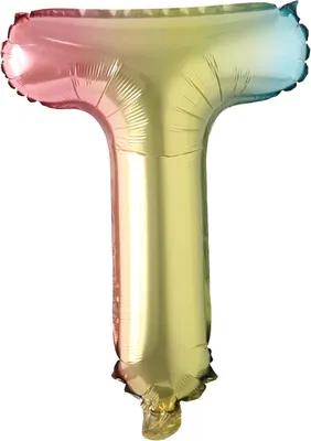 Produktbild von Folienballon Buchstabe T, regenbogen bunt, ca. 40 cm, für Luftbefüllung