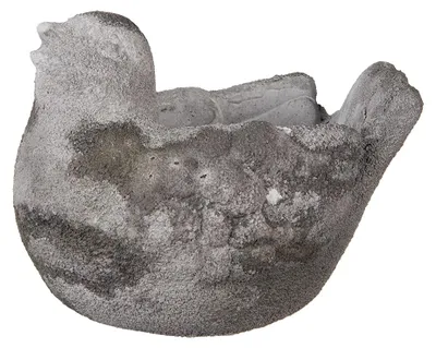 Image de Clayre & Eef Pot de fleurs oiseau 18x12x13 cm Gris pierre