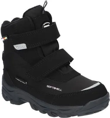 Produktbild von American Club Sn60 Kinder Winterstiefel Softshell mit Klettverschluss | Gefüttert mit Fleece | Wasserdicht, Rutschfest & Warm | hochwertig Winterschuhe Schwarz 28