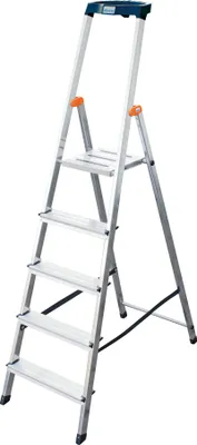 Produktbild von Krause 126344 Stufen-Stehleiter Safety Alu-Leiter. 6 Stufen