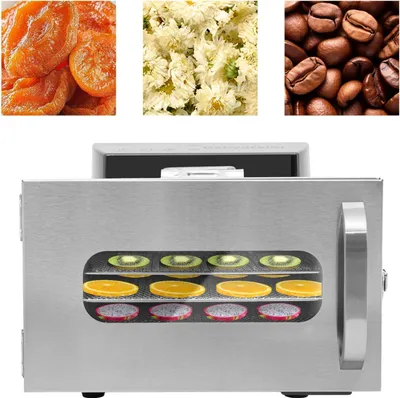 Immagine prodotto di Essiccatore elettrico per alimenti - 6 ripiani - Acciaio inossidabile - 220 V - 400 W - Argento