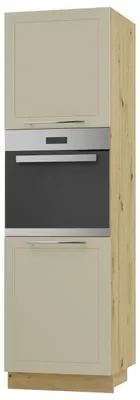 Produktbild von Backofenschrank KVANTUM 2-türig 60cm Korpus- & Frontfarbe wählbar (Q-D14/RU/2D),vanille matt,eiche artisan