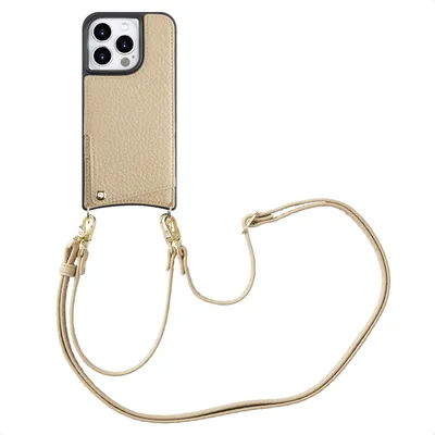 Produktbild von Selencia Nova HandyHülle mit Kordel und Kartenhalter iPhone 15 Pro - Beige